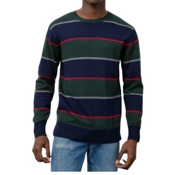 NWT Rails Kent Rugby Mens Crew Neck Wool Blend Striped Sweater Size L - Picture 8 of 8